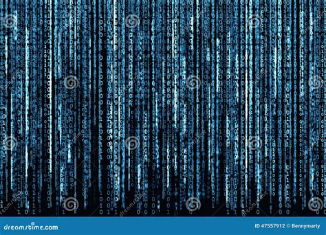 Blue Binary Numbers On Digital Screen Background Royalty Free Stock