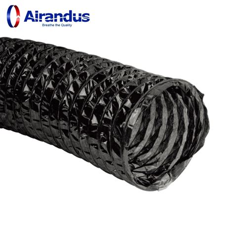 Hvac System Black Polyester Flexible Duct For Ventilation Flexible