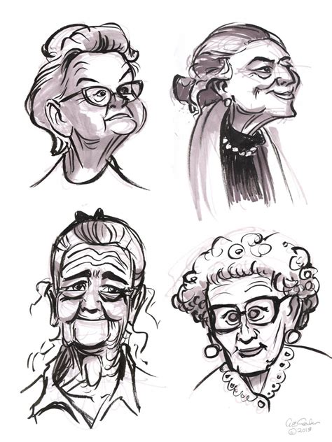 Old Lady Cartoon Drawing at PaintingValley.com | Explore collection of Old Lady Cartoon Drawing ...