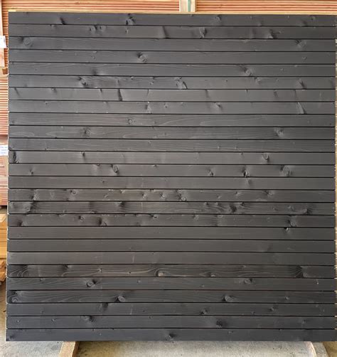 Black Treated Slatted Contemporary Fence Panel | Timberulove