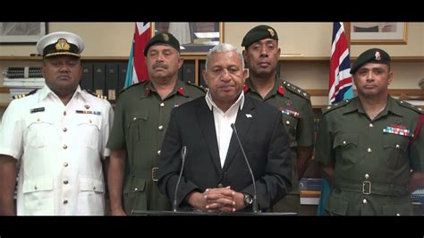 Fijian Prime Minister Delivers Statement To The Nation On Peacekeeping