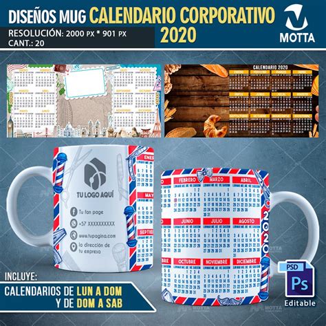 Dise O Taza Calendario Corporativo Para Sublimar