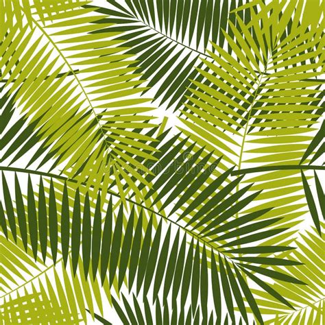 Green Palm Tree Leaves Vector Seamless Pattern Stock Vector