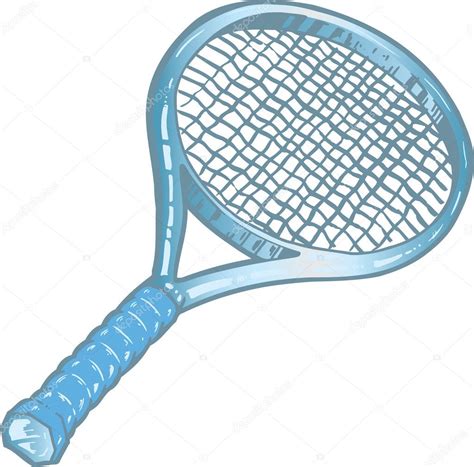 Silver tennis racket illustration — Stock Vector © wingnutdesigns #2794257