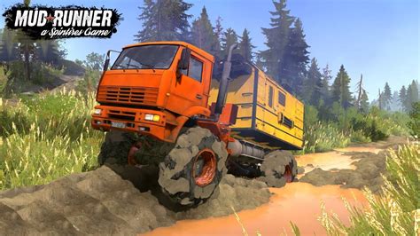 Spintires MudRunner YAMAL B4 Giant All Terrain Vehicle Driving On