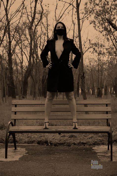 Mask Bench Nude Photoshoot In The Park Pablo Incognito