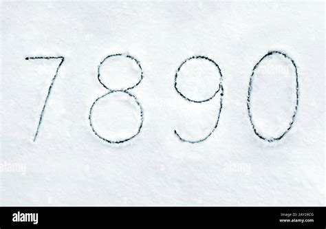 Snow Numbers Handwriting Font Stock Photo Alamy