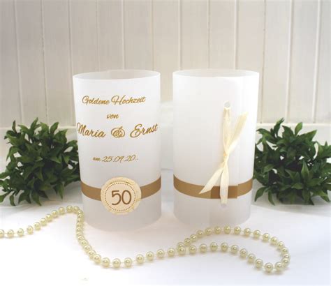 Lichthülle Windlicht Pergament Zur goldenen Hochzeit Design 401