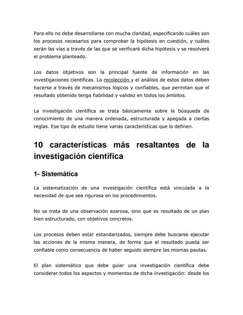 SOLUTION Las 10 Caracter Sticas De La Investigaci N Cient Fica M S