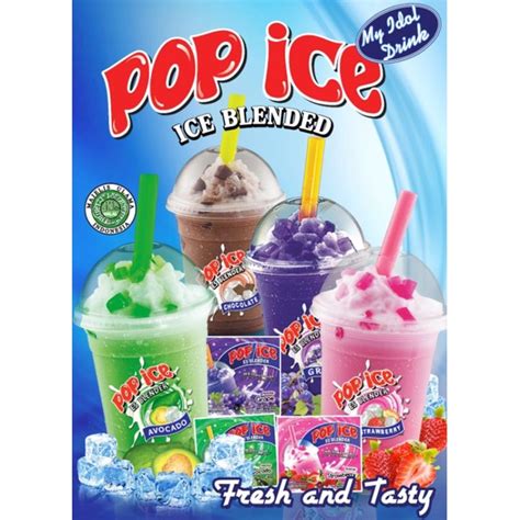 Pop Ice Es Blender Aneka Rasa Shake Powder 1pcs Box 5 Pcs Shopee