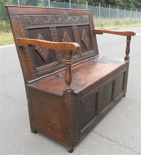 Victorian Carved Oak Hall Bench