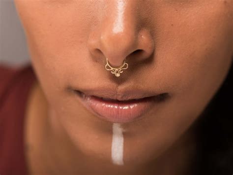 Gold Septum Ring Indian Septum Ring Tribal Septum Ring Etsy