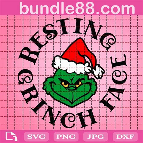 Resting Grinch Face Svg Svg Png Dxf Eps Digital Download December 2024