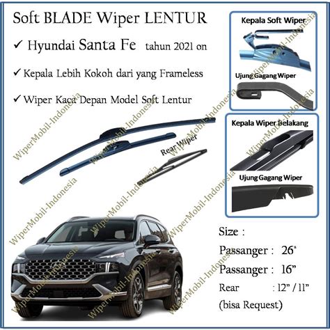 Jual Soft Wiper Blade Kaca Depan Belakang Hyundai Santa Fe 2021 2022