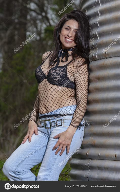 Lovely Brunette Model Posing Outdoors Stock Photo Actionsports