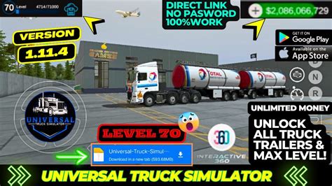 Universal Truck Simulator Mod Apk 1 11 4 Unlimited Money Max Level 70