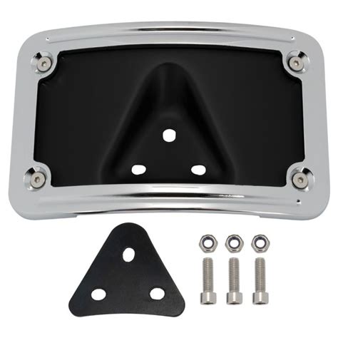 Chrome Laydown Curved License Plate Mount For Harley Davidson