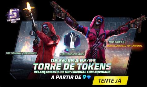 Torre De Tokens Free Fire Como Pegar O Conjunto Top Frifas E O Top