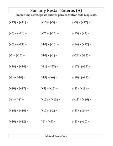 Pin By Maricruz Lopez On Matem Ticas Math Worksheets Adding Integers