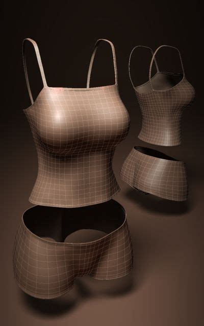 Lingerie Set Cloth Simulation 3D Model 49 Max Free3D