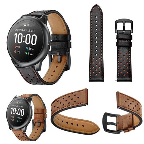 Leather Watchband Strap For Xiaomi Haylou Solar Ls Band Sport Smart