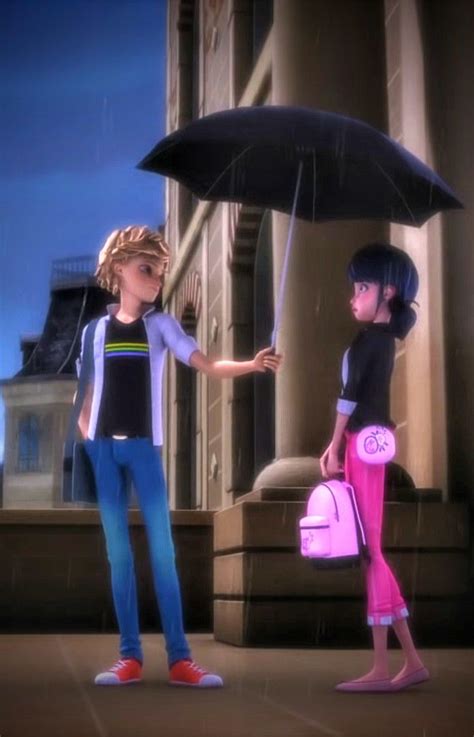 Miraculous Umbrella Scene Adrien Y Marinette Fondos De Ladybug Imágenes De Miraculous Ladybug