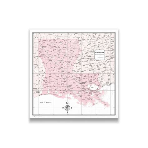 Push Pin Louisiana Map Pin Boardposter Pink Color Splash