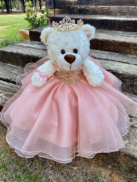 17 Quinceanera Teddy Bear With Blush Dress QBR10PCH Etsy