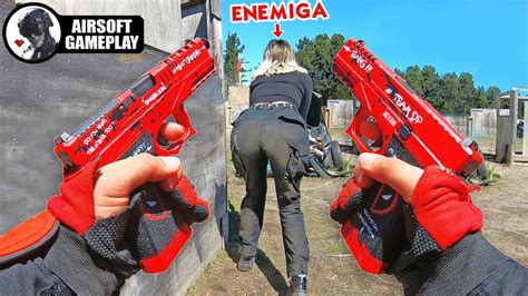 Su Trasero Probó Mi Pistola Dual ️ 😈 Glock Deadpool 🤩 Yio Airsoft