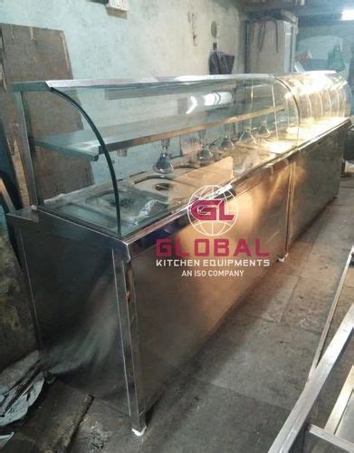 Stainless Steel Golgappa Display Counter For Restaurant At Best Price