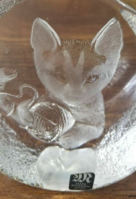 Mats Jonasson Full Lead Crystal Paperweight Signed Sw… Gem