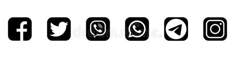 Popular Social Media Icons Instagram Facebook Telegram Viber