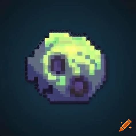 Pixel Art Asteroid Small Glow