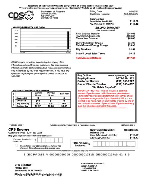 Utility Bill Editable Template Cpsenergy Documentplug