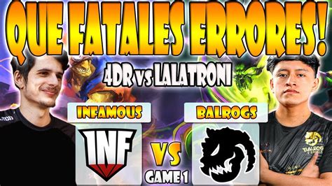 INFAMOUS VS BALROGS BO3 GAME 1 4DR MINI VS LALATRONI DPC SA 2023