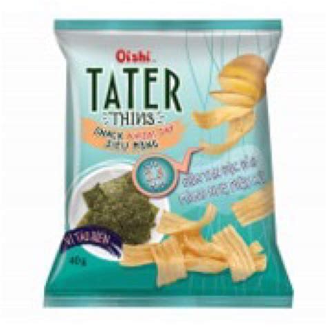 Bim bim Oishi Tater Thins Snack Khoai Tây Sieu Mỏng Vị Tảo Biển 32g