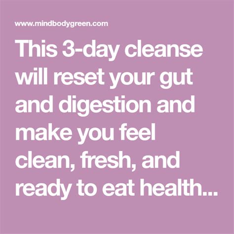 You Need This The Definitive 3 Day Gut Reset Diet Healthy Drinks