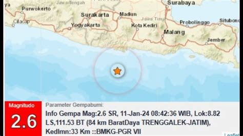 Gempa Bumi Tektonik M Guncang Terengalek Tidak Berpotensi Tsunami