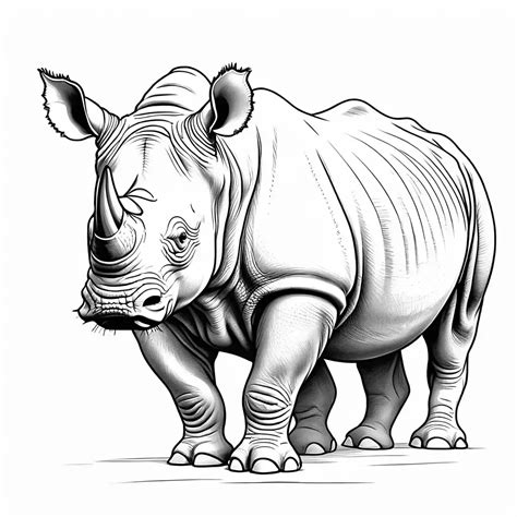 Realistic rhinoceros coloring page Lulu Pages