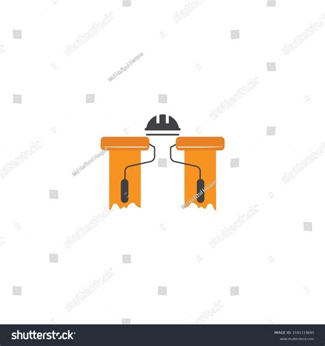 Worker Painting Construction Logo Vector Icon Stock Vector (Royalty ...