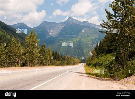 Trans Canada Highway Near Rogers Pass Glacier National Park British Columbia Canada Stock