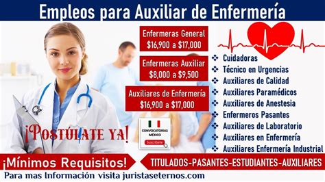 AUXILIAR DE ENFERMERIA EMPLEO 2022 2023 Postulate Ya Requisitos