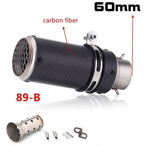 51mm 60mm Motorcycle Exhaust Escape Moto Carbon Fiber Muffler GP