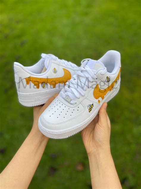 Hand Painted Custom Air Force Low Bee Honey Honeycomb Drip Etsy