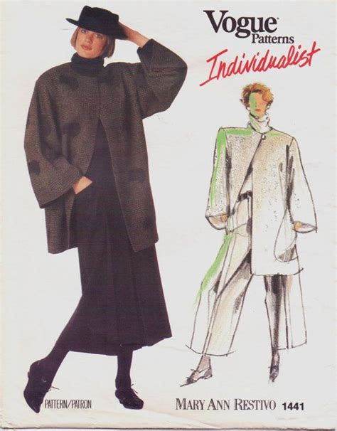 80s Vogue Individualist Sewing Pattern 1441 Mary Ann Restivo Etsy