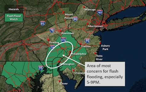 Nj Weather Flash Flood Watch Issued For Parts Of State With Strong