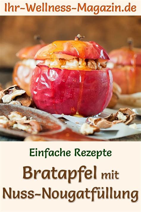 Bratapfel mit Nuss Nougat Füllung einfaches Rezept ohne Marzipan