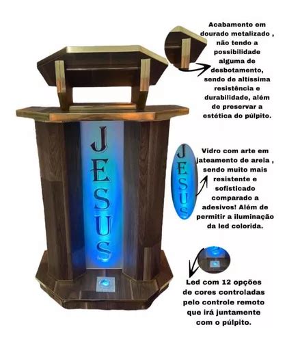 Púlpito De Madeira Para Igreja Led Colorida R 1 500 em São Paulo