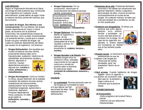 Triptico Prevencion De Las Drogas Para Tarea Nena Las Drogas