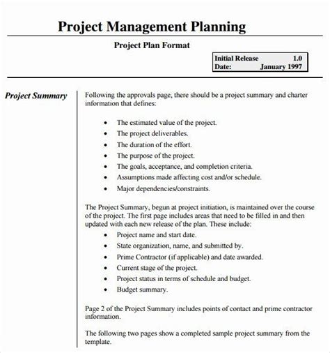 Project Management Plan Example New Sample Project Plan Examples